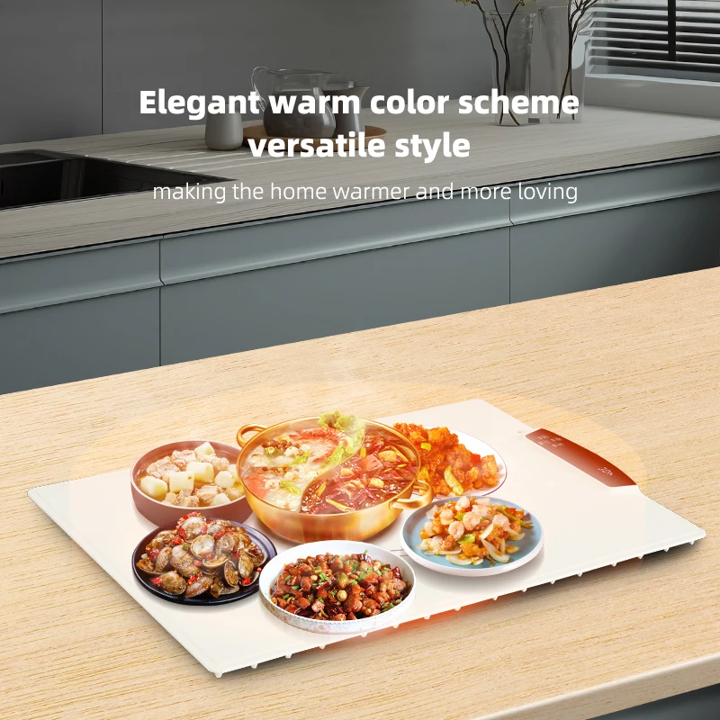 Smart portable household foldable thermostatic heating silicone food heating tray Food Warmer