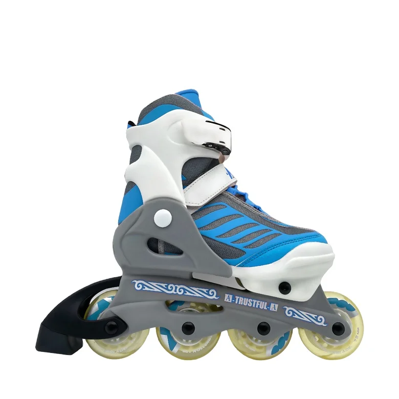 Wholesale kids adjustable roller skates 64mm pu wheel high quality plastic blade holder inline skates