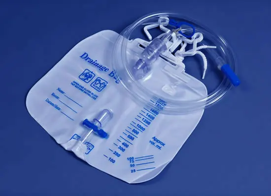 manufacturer Cheap good quality Medical disposable drainage pack with double-parts drip chamber silicone outlet 2000ml