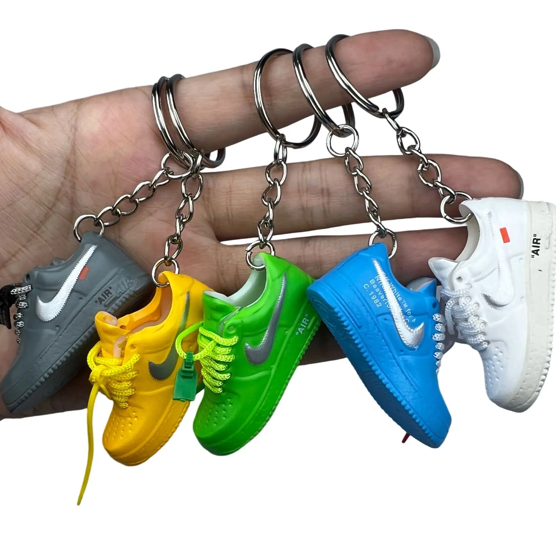 Hot wholesale mini AF Brand shoe 3D rubber keychain Car Key Chain Bag Pendant Pendant Keychain