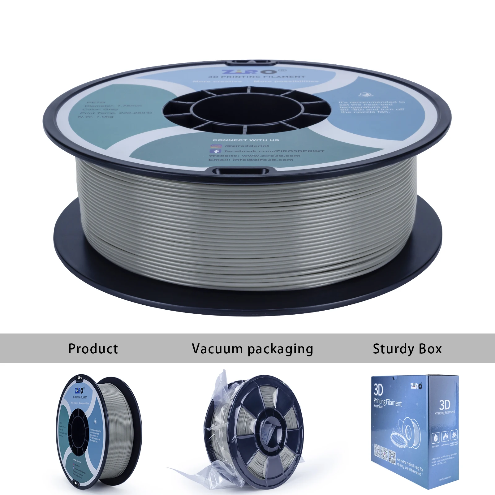 3d Printing Pla Filament 1.75mm PETG Filament 1kg (2.2lbs) Plastic Spool Petg Filament