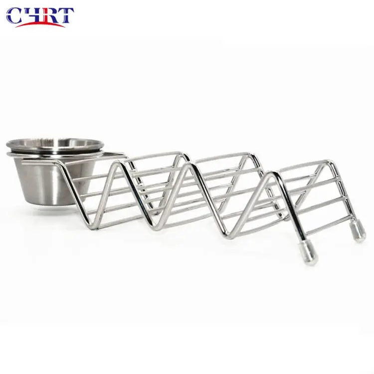 CHRT Fast Food Tacos 4 Packs Colorful Stainless Steel Taco Holder