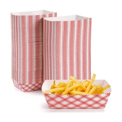 Custom logo design printing disposable kraft paper packaging nacho fries chips taco food truck serving boat trays