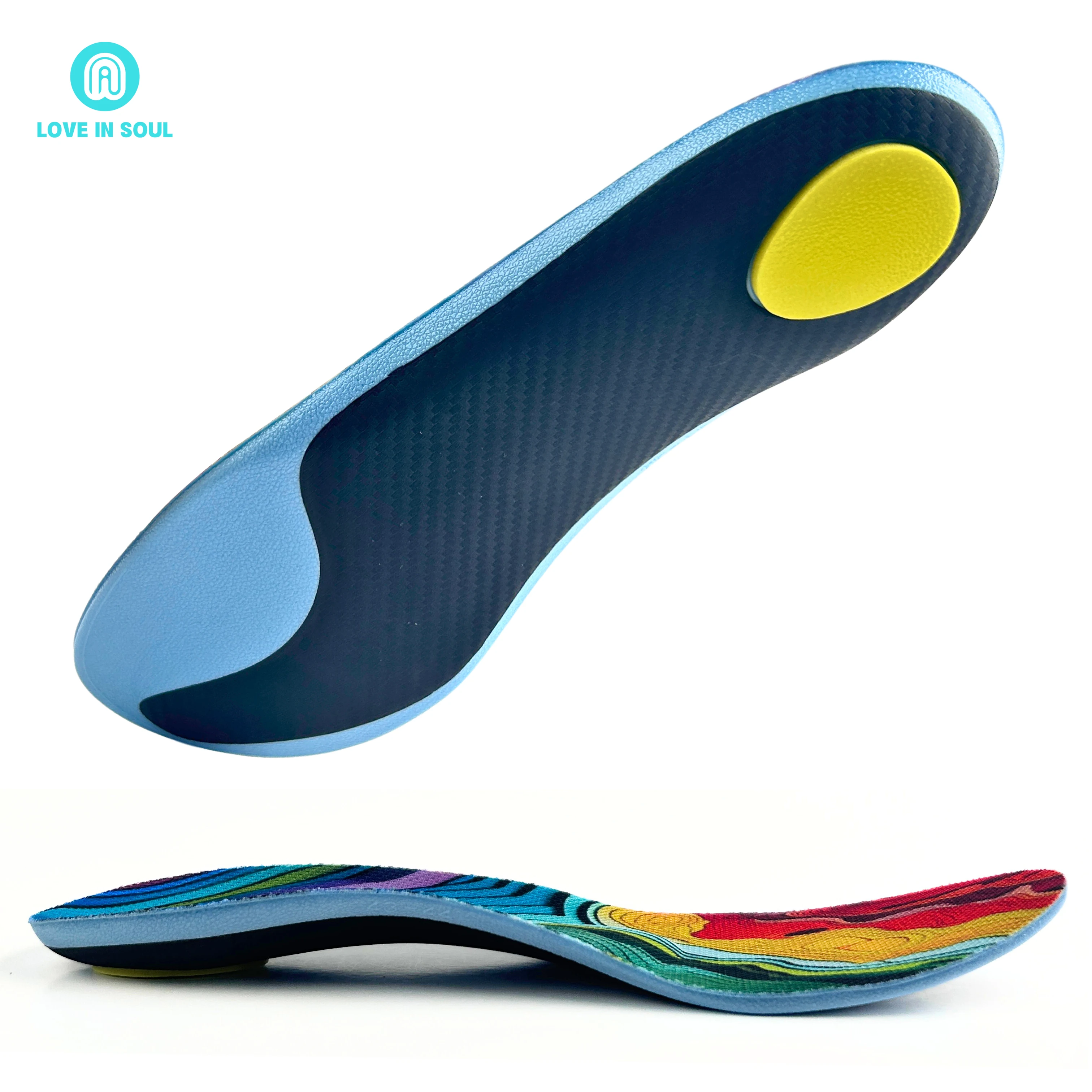 carbon fiber insoles for soccer arch support Orthotic Shoe Insert energy return shock absorption insole
