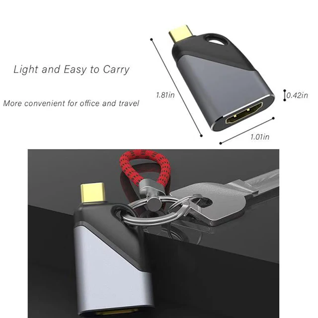  2020 Новый Разработанный Кабель с разъемом USB типа C для HD-MI 4K @ 30 Гц мини брелок адаптер видео