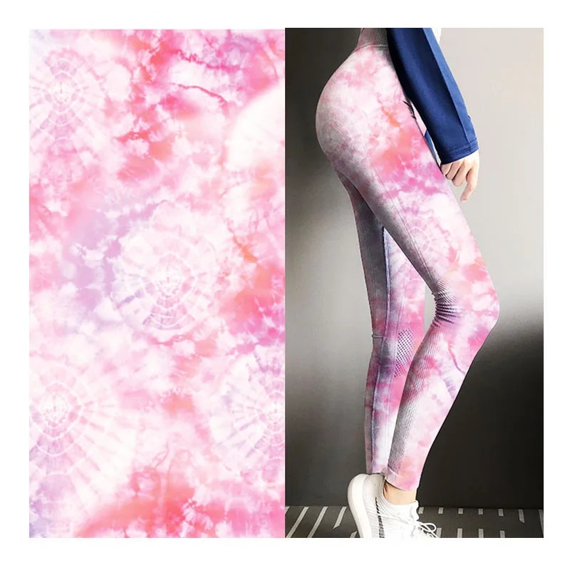Yoga Swimwear Spandex Stretch Knit Custom Digital Printed Fabric For Leggings