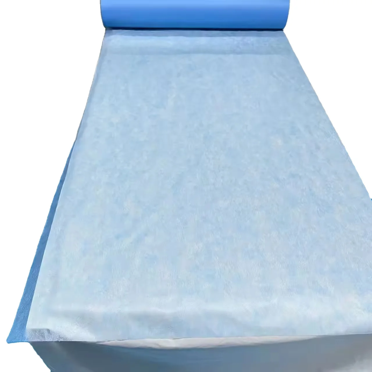 OEM White and Blue Disposable Nonwoven Pp Sms smms Bed Cover bed Sheet Hospital Bed Sheets For Stretchers For Spa salon