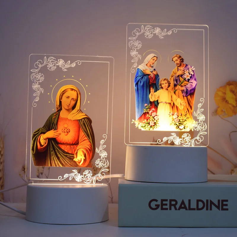 Objets Religieux Catholicisme Christianity Christian Gifts Products Party Celebration Gifts 3D Night Lamp Lighting