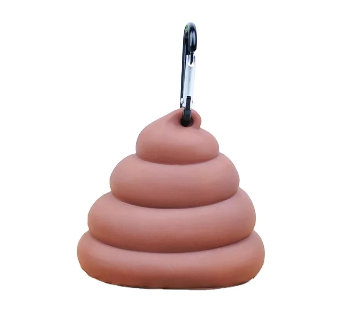 Poop-shaped pet мешок для мусора дозатор кошек и собак чтобы повесить пряжку портативный мешков домашних