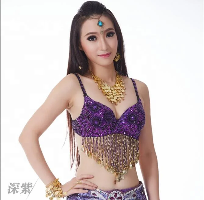 Nayaking Women Beads Sequins Belly Dance Bra Top Ladies Nightclub DJ Disco Cloth Costume