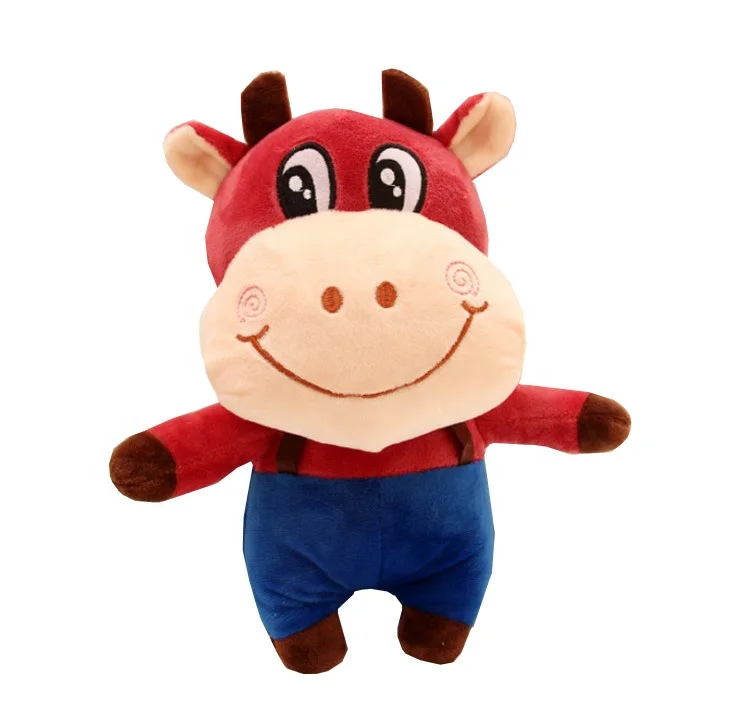 
Wholesale Baby Kids Toddler Plush Stuffed Cow Animal Toys Round Body Cute Fluffy Toys Plush 