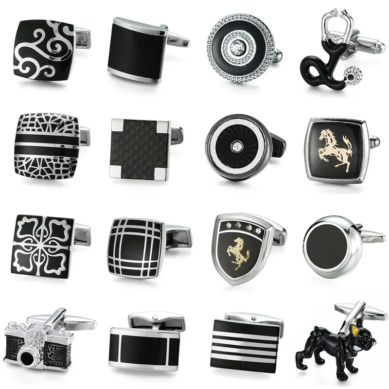 Elegant Shirt American Football Club Brass Base Gemstone Cufflinks