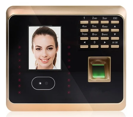 Многоязычные простые в эксплуатации часы с распознаванием лица и отпечатком пальца пароль время и посещаемость UF100