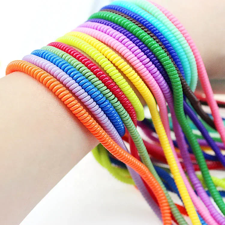 Muti Color Colorful Mobile Spiral Cord Protector Charger Wire Wholesale Protector Cable USB Cable Protector for Apple