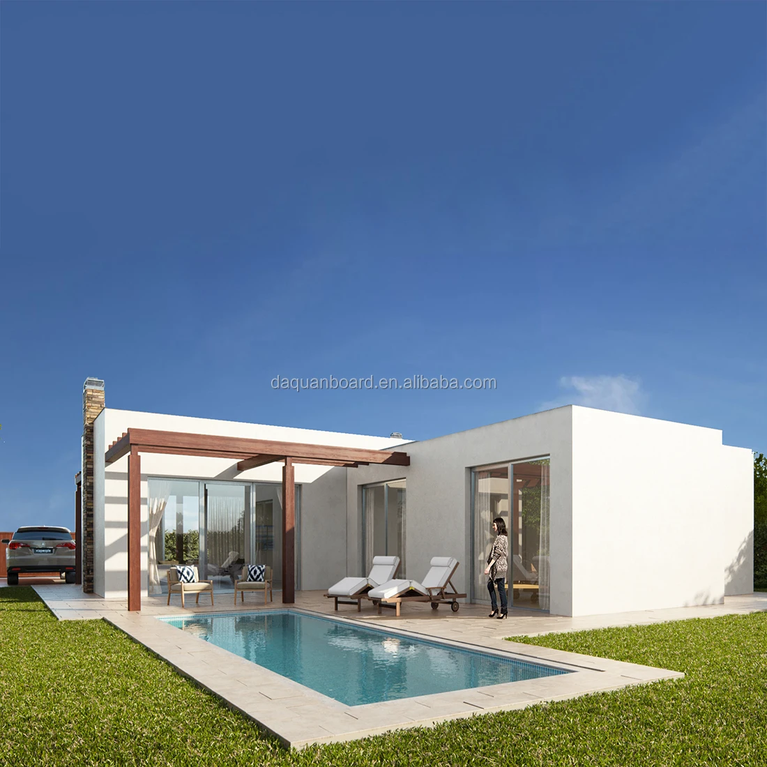 Daquan 133m2 Luxury prefab house ready made prefabricated homes real estate china modern villas made by eps cement board