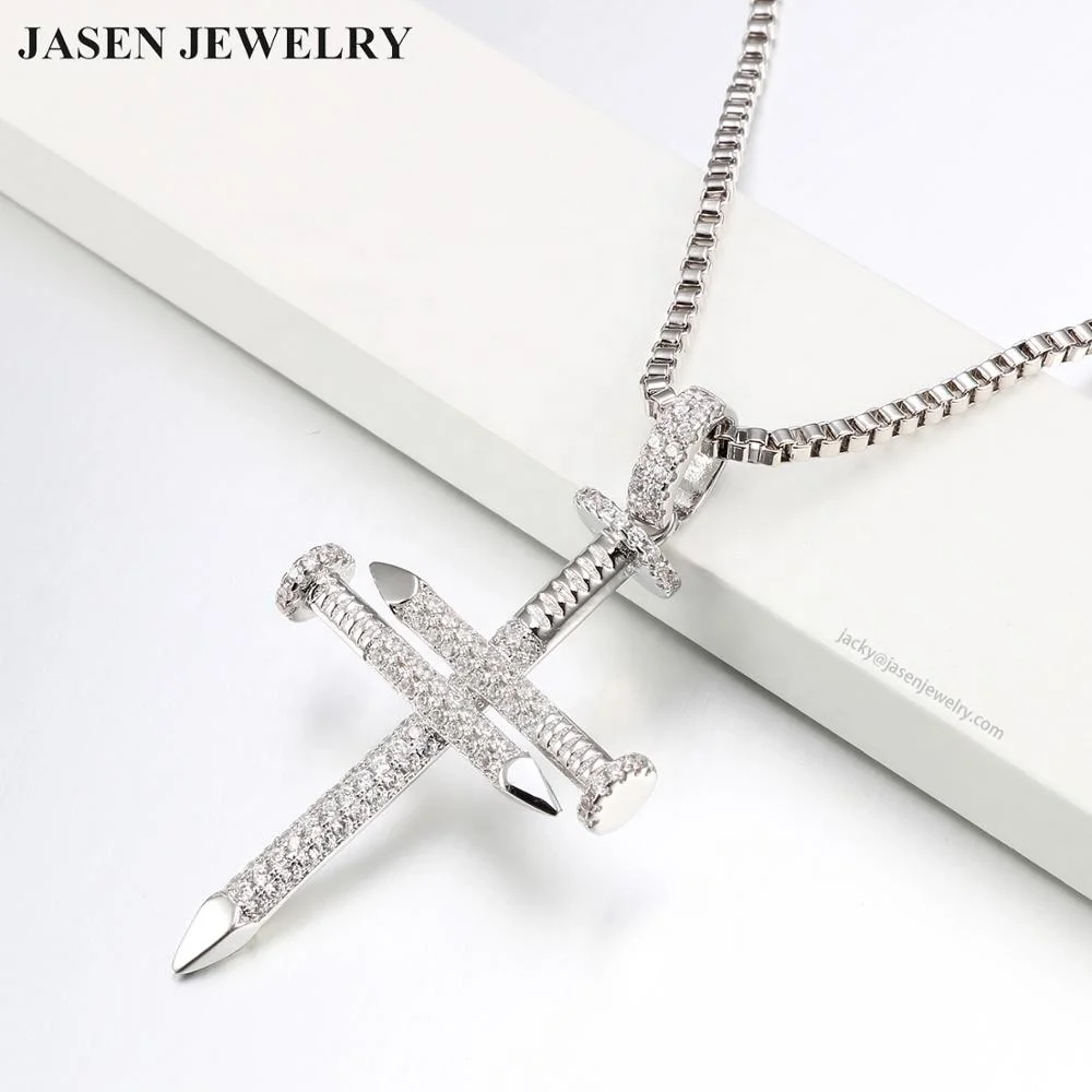 Jasen Jewelry 925 sterling silver cross necklace  gold plated  jewelry pendants & charms