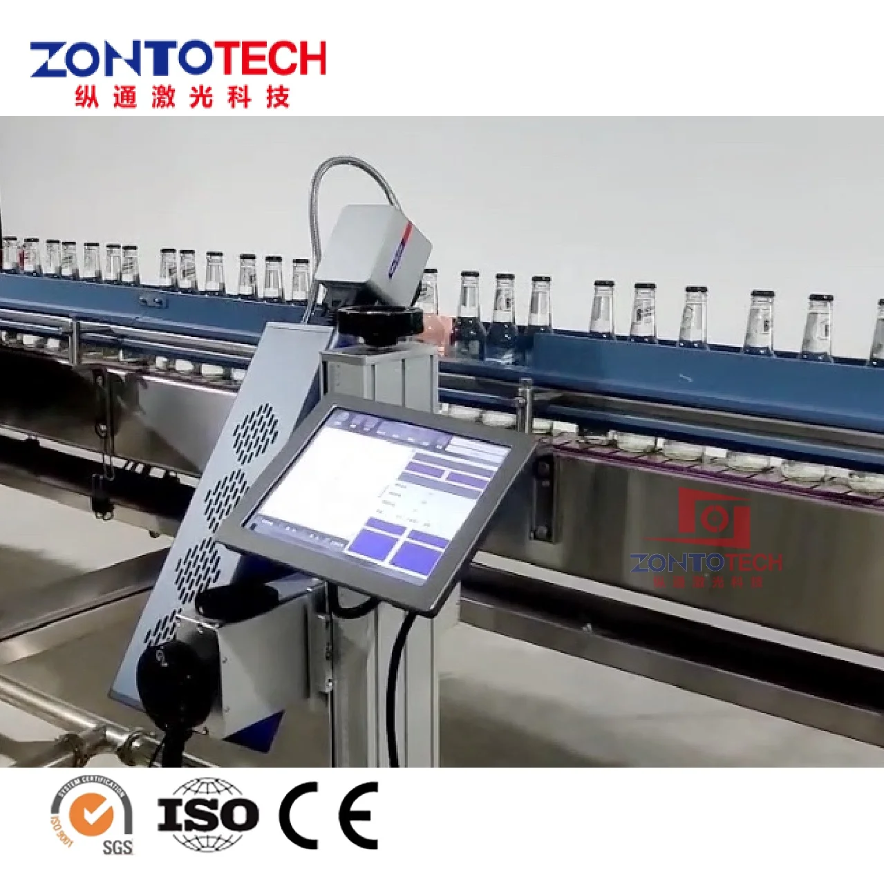 Laser coding machine date printing machine code expiry date batch coding on PET bottling line