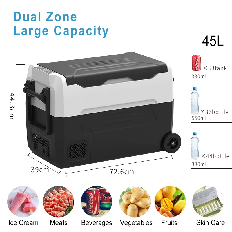 Good selling Portable Dc 12/24v Auto Freezer Refrigerator Mini Car Fridge 40L For Camping
