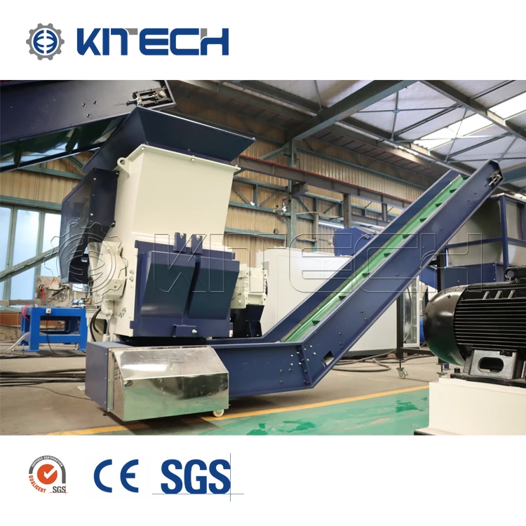 500kgh PP PE LDPE HDPE Waste Drip Tape Films Strong Plastic Recycling Shredding Machine