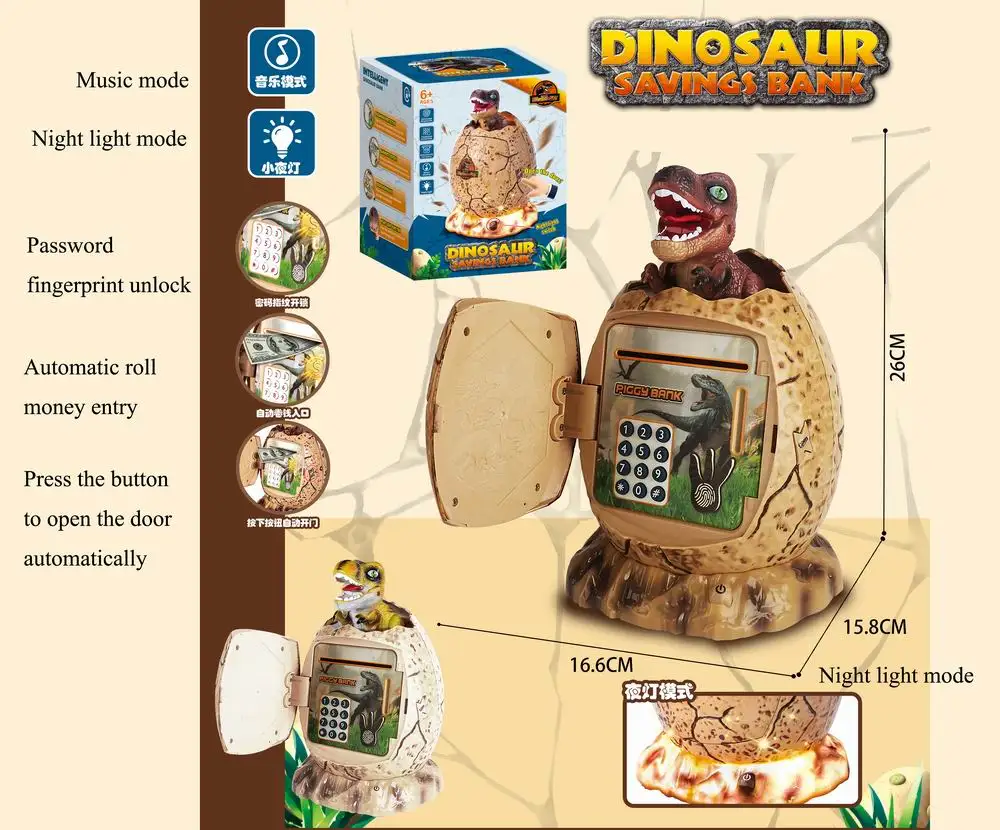 Gift Toy for Kids Code Piggy Banks Mini ATM Electronic Save Money Coin Bank Box for Children Password Lock Case Dinosaur