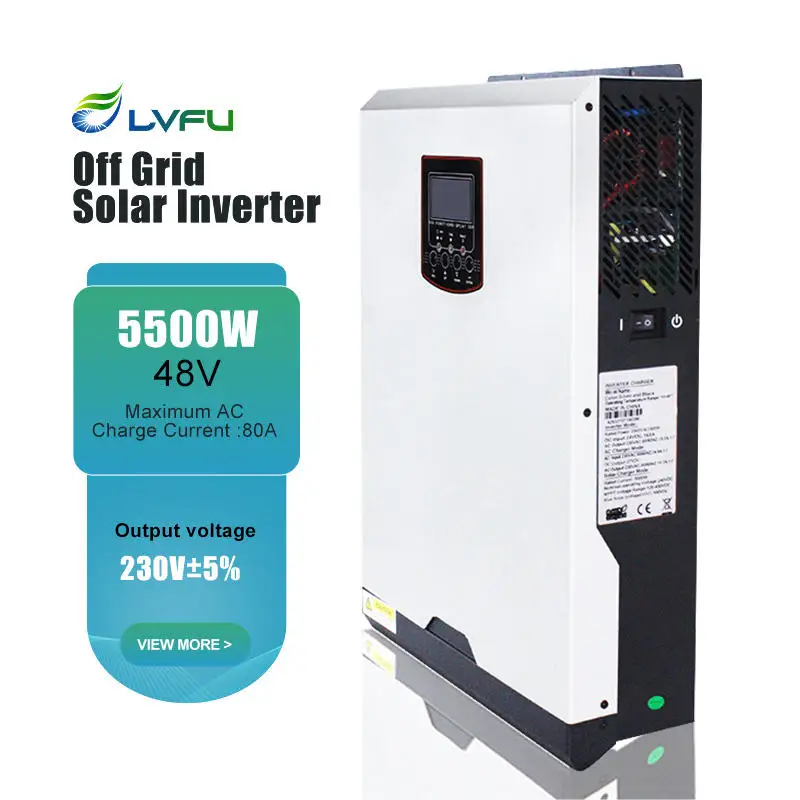 LVFU good price multifunctional solar 48V 200Ah 6kw 10kw pure wine wave MPPT controller off grid solar power inverter price