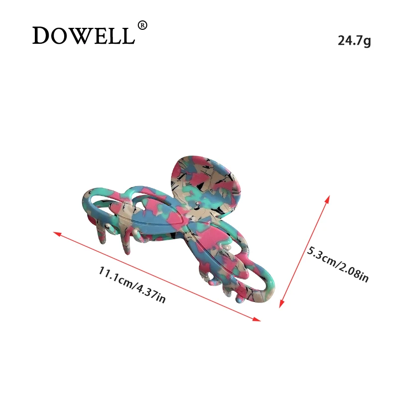 DOWELL Fashion Large Size 12cm Acetate Hair Claws Dark Tortoiseshell Claw Hair Clip Girls European American Korean Influence