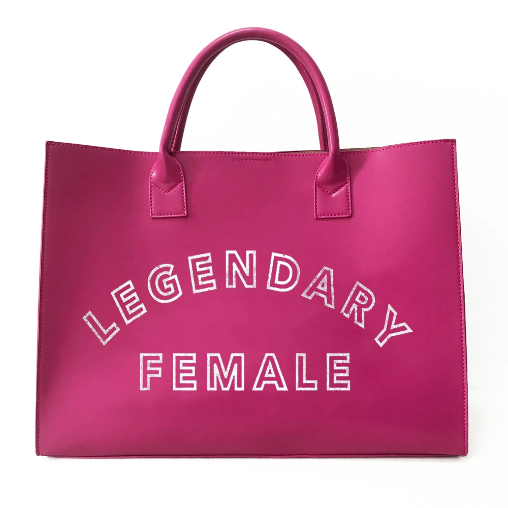 designer vegan leather  messenger tote handbags with letter printing i  speak fluent french