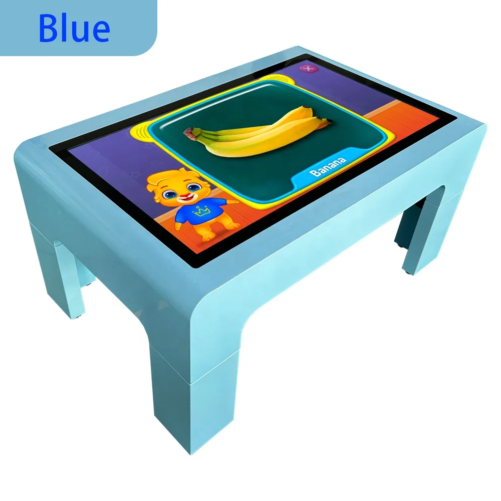 In stock Blue color 32 43 inch educational digital touch screen android game multitouch table kiosk interactive table for kids