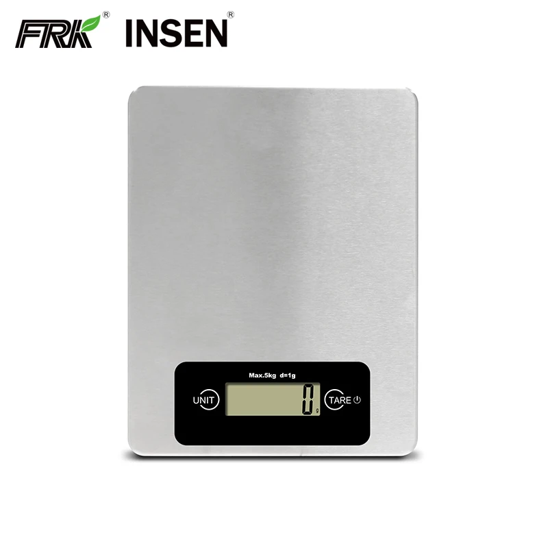 Square Vegetable Weighing Balance Tempered Glass Digital 5000G Kitchen Food Scale