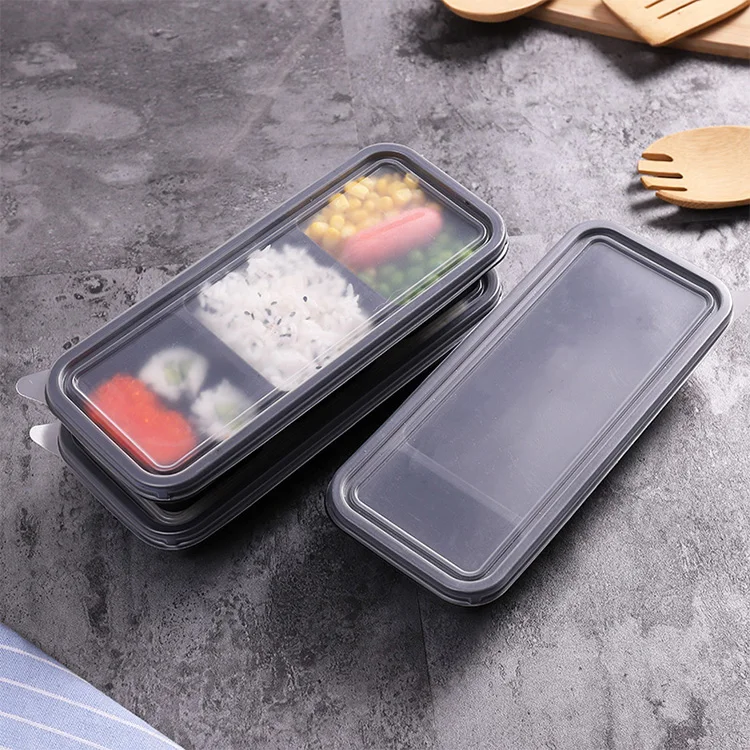 Cheap Disposable Food Box 3 Compartment Food Containers Bento Plastic Storage Boxes & Bins Plastic Blister Packing Container