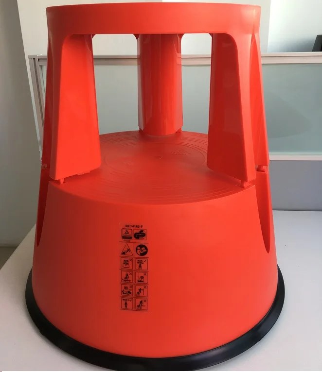 TWINCO ABS 2 Steps Rolling Kick Step Stool Mobile Rolling Step Stool