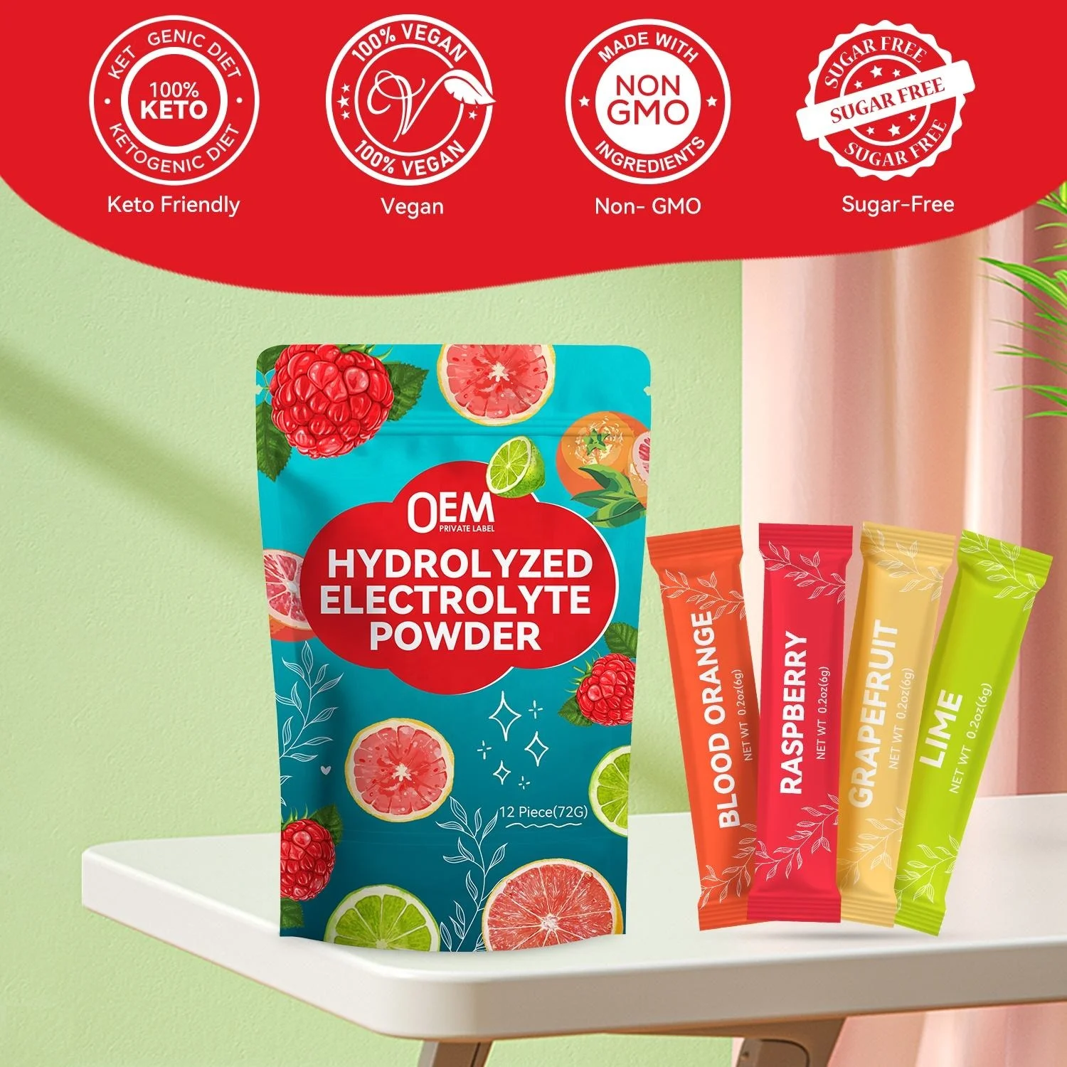 OEM Private Label Organic Energy Drink Powder Supplements Electrolyte Powder Drink Mix Hydration For Pre Workout Supplement