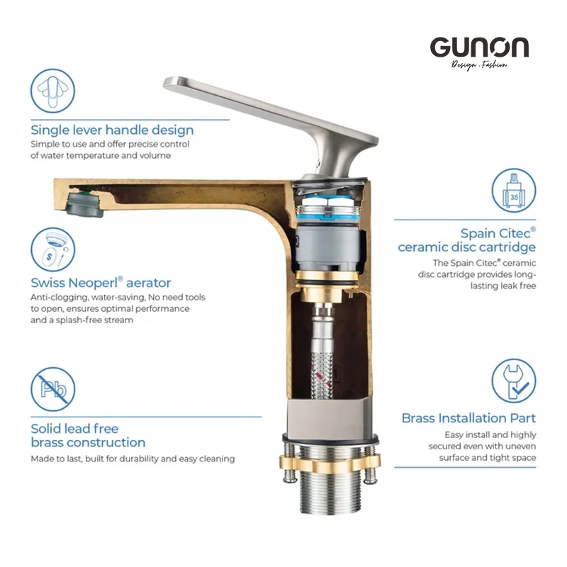 GUNON Sanitary Ware Toilet Bidet Wash Basin Faucet For Bathroom