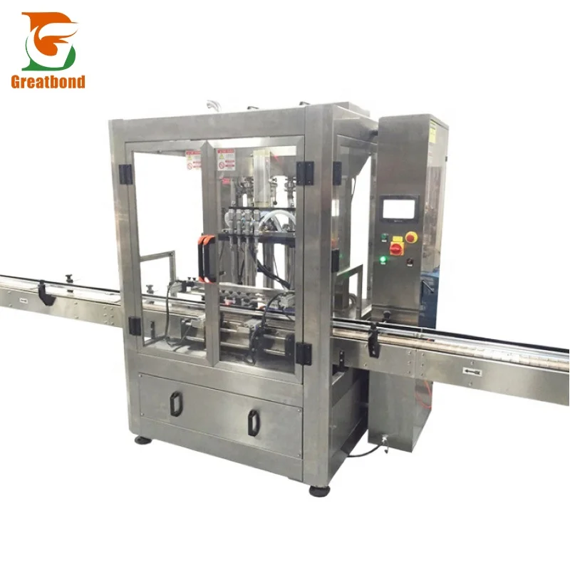 Auto Four Heads Servo Motor Shampoo Lotion And Sticky Liquid Filler In Daily Chemical Industry Filling Machine