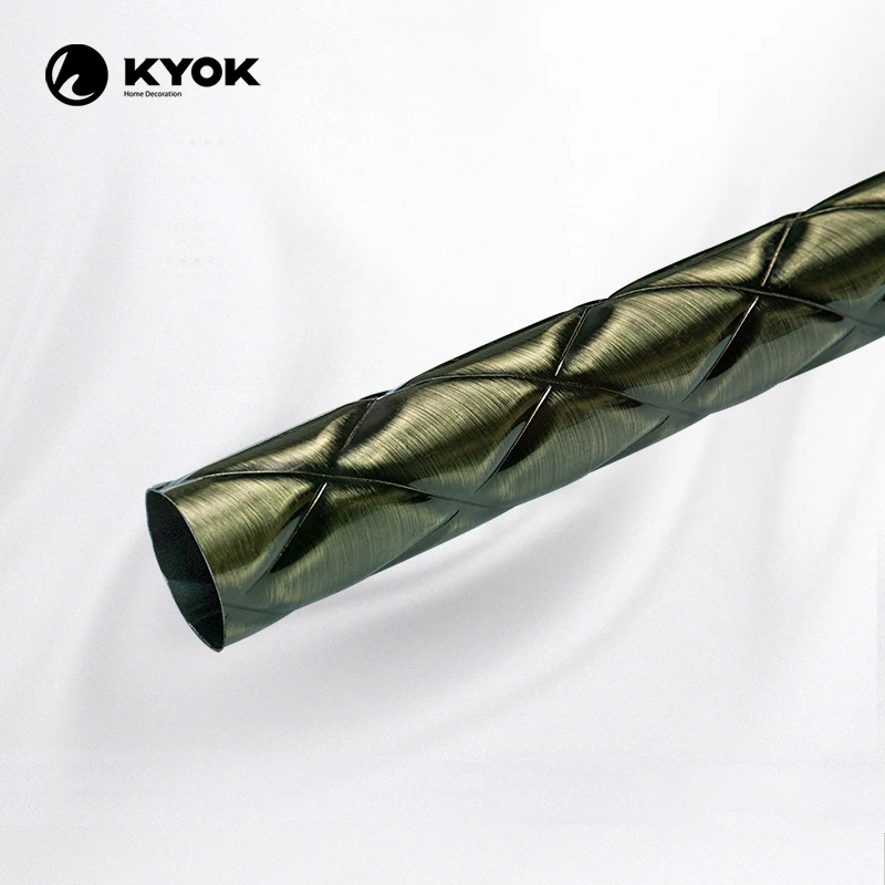 KYOK Pipe And Drape Curtain 400Cm Extendable Curtain Poles Double Bracket Curtain Accessories Iron Pipe With Crystal FinialsD910