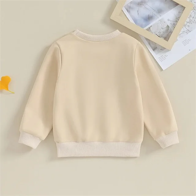 Autumn Winter Kids Letters Print Pullover Clothes Boys Girls T Shirts Long Sleeve Sweatshirt