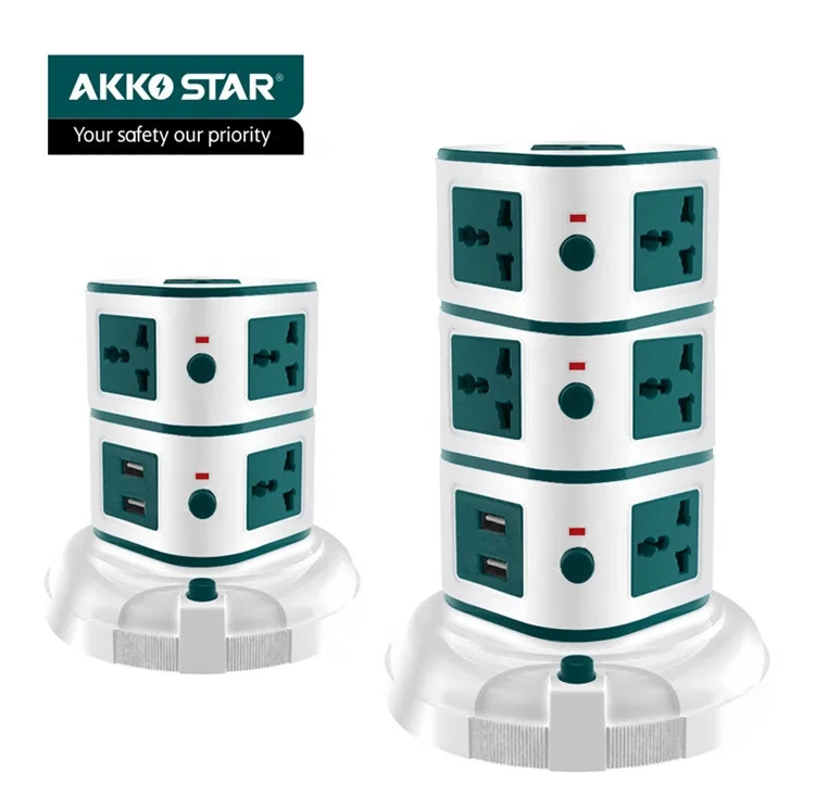  Akkostar 8 выходов 2 метра с USB многократным удлинительным штекером вертикальное