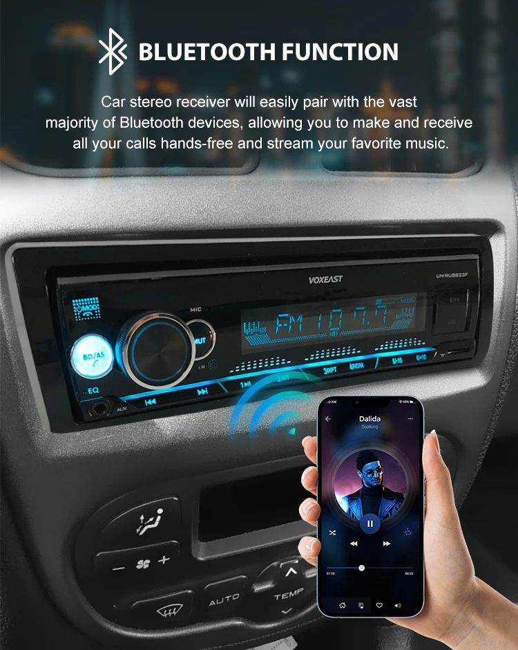 Car Stereo MP3 WMA Car Radio Receiver with Front Auxiliary Input Preamp RCA Outputs and Remote Control