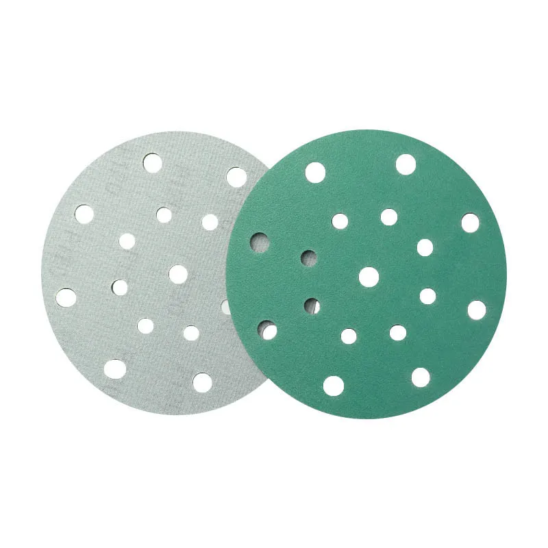 6 Inch (150mm) 17holes Green Pet Film Green Sanding Disc sandpaper for polishing