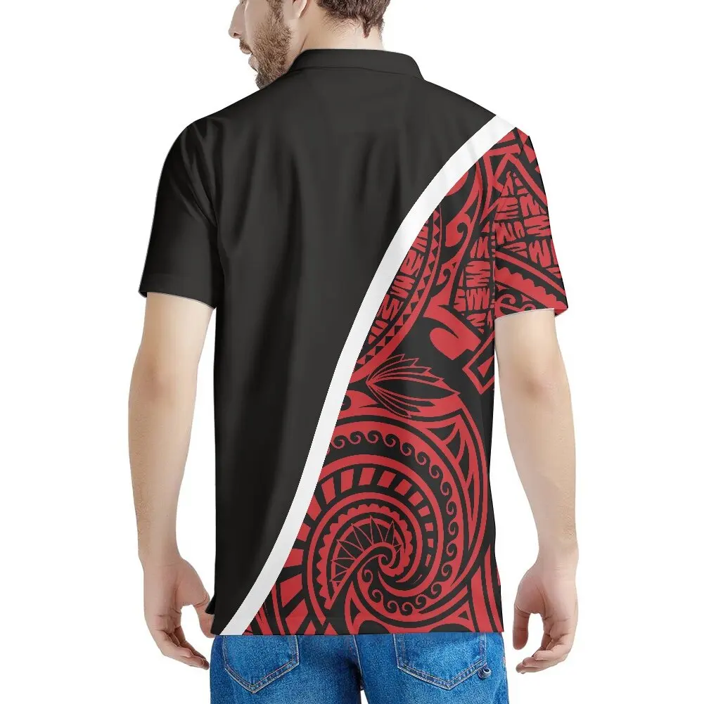 Custom Samoa tattoo and Eagle design cool summer men classic high quality fashion comfort plus-size custom POLO short sleeves