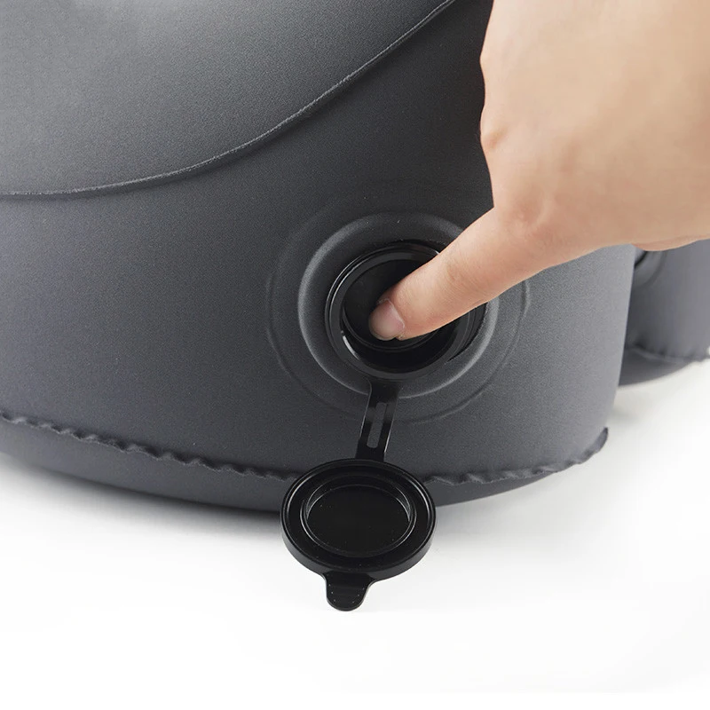 Hot Sale Patented Inflatable Travel Pillow Atmospheric Valve TPU H Shape Travel Inflatable Beach Neck Pillow