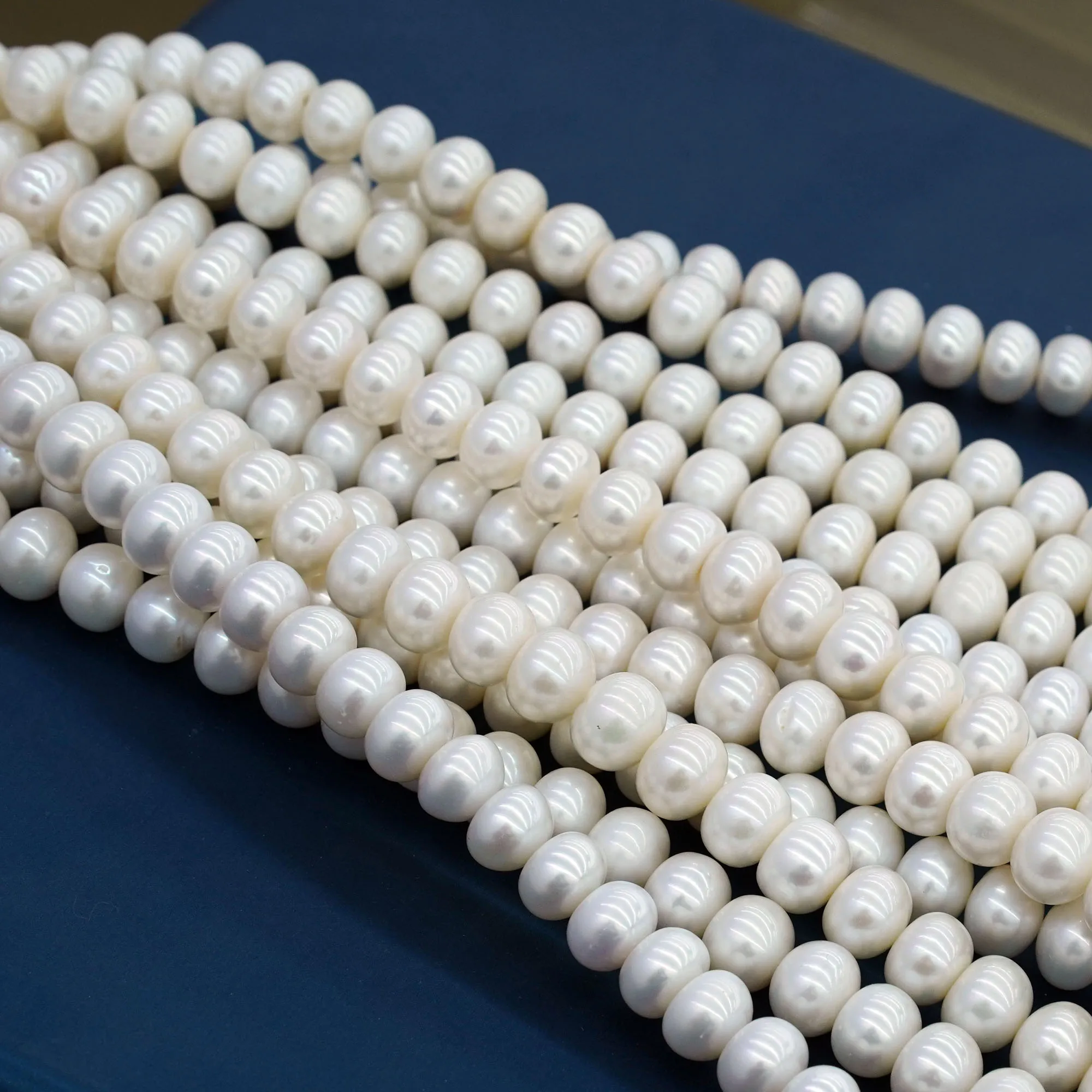 Pearl Wholesale Supplier 11-12MM Natural Freshwater Pearls White Potato Lustor AAA Rating Perforated Loose Pearls For Jewelry