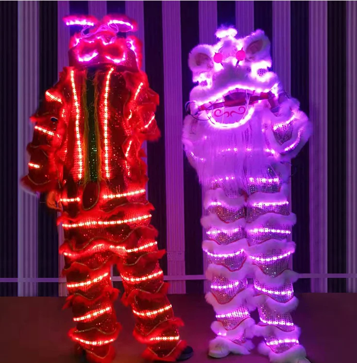 Chinese Personal Lion Dance Led Lion Dance Costume For Children Lion Dance Party Carnival For New Store Open
