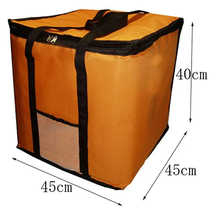 14 Inch Foldable Large Thermal Pizza Bag Thick Cooler Bag Insulated Pizza Storage Bag Fresh Food Delivery Container 45x45x40cm