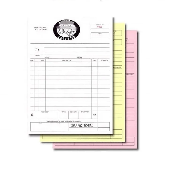 Custom Carbonless Copy Paper Ncr Paper Notepad Sales Invoice Book Duplicate