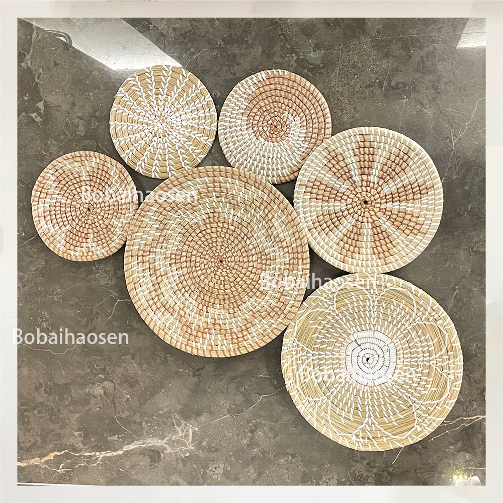 Haosen sea grass wall hanging decor baskets wall basket room decorative custom bedroom