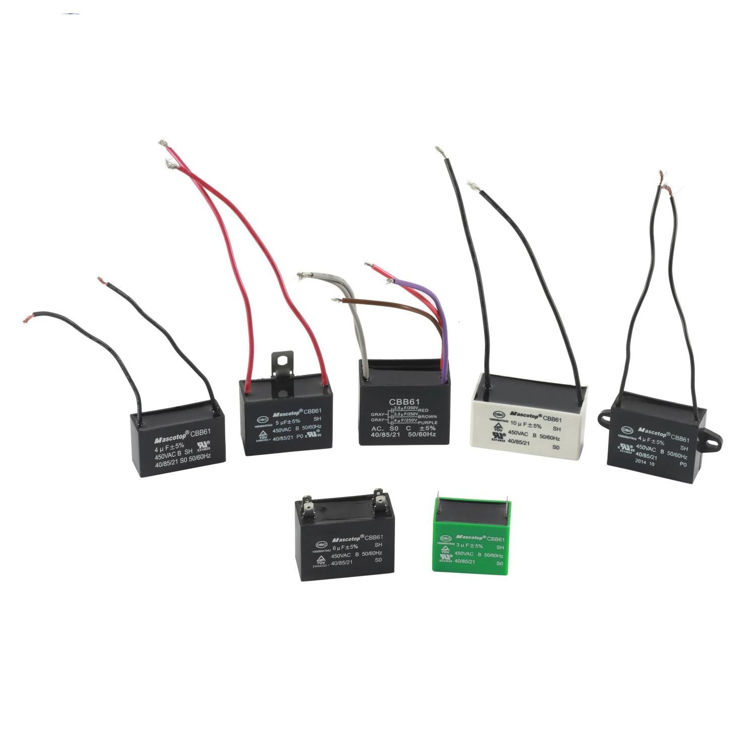 1~12uF 2.5uF 3.5uF 4.5uF film AC motor run 3.5uF 450V CBB61 fan capacitor