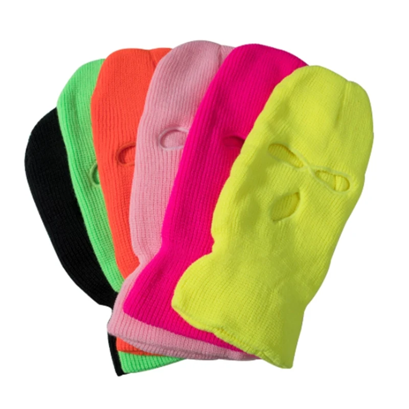 Unisex Balaclava Mask Hat 3 Hole Face Mask Black Knitted Ski Snowboard Hat Cap Winter Hip Hop Multiple Colour Beanie