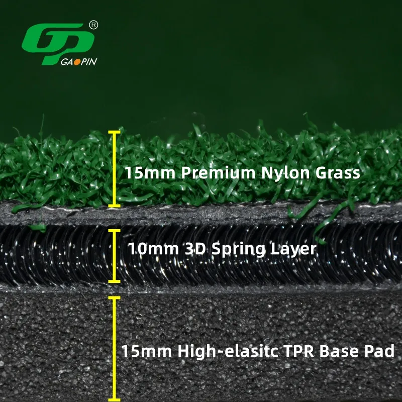 Professional 3d Golf Mat  Embroidered Golf Practice Mat Driving Range Golf Hitting Mat With Anti-Slip Bottom For Indoor Outdoor