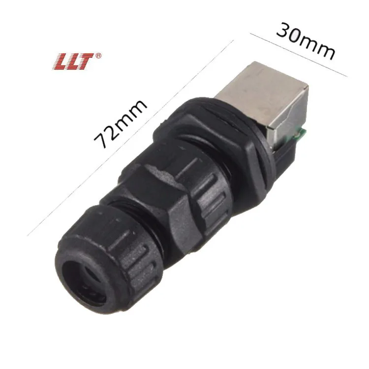 LLT M19 RJ45 connector waterproof ip67 OEM rj45 panel mount connectors male to female waterproof connector